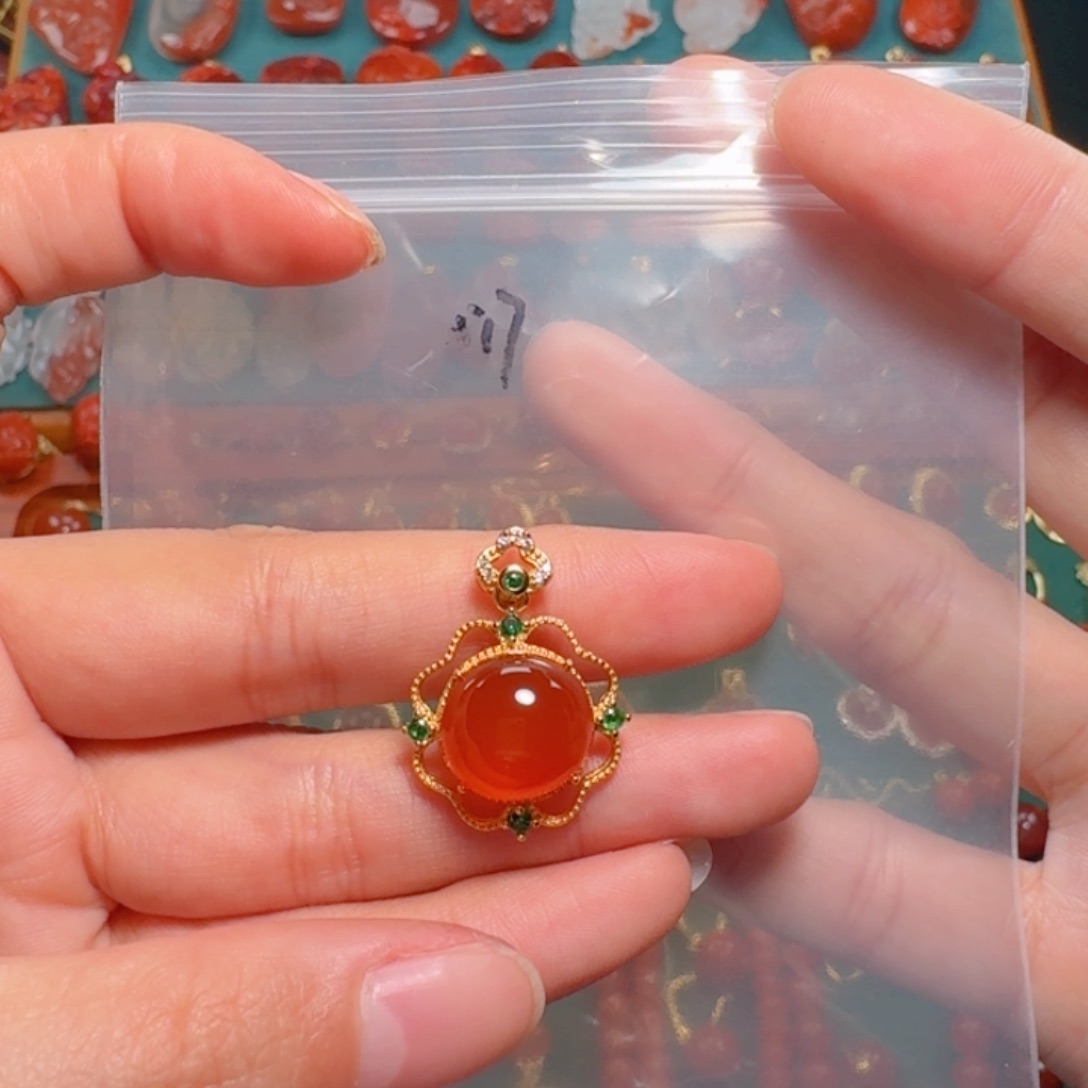 南红玛瑙南红银S925镶嵌