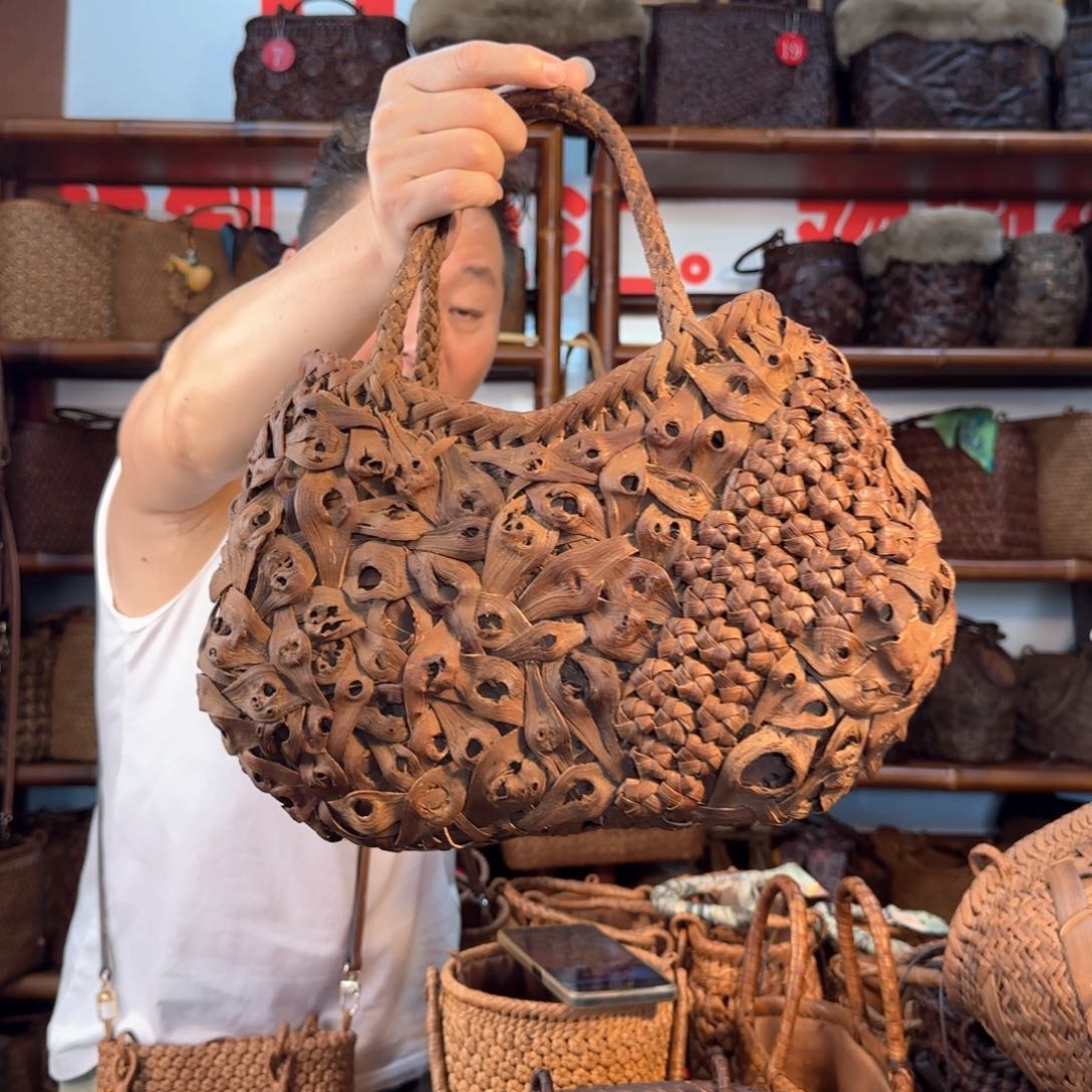 木子*鱼强哥竹艺藤结月牙包