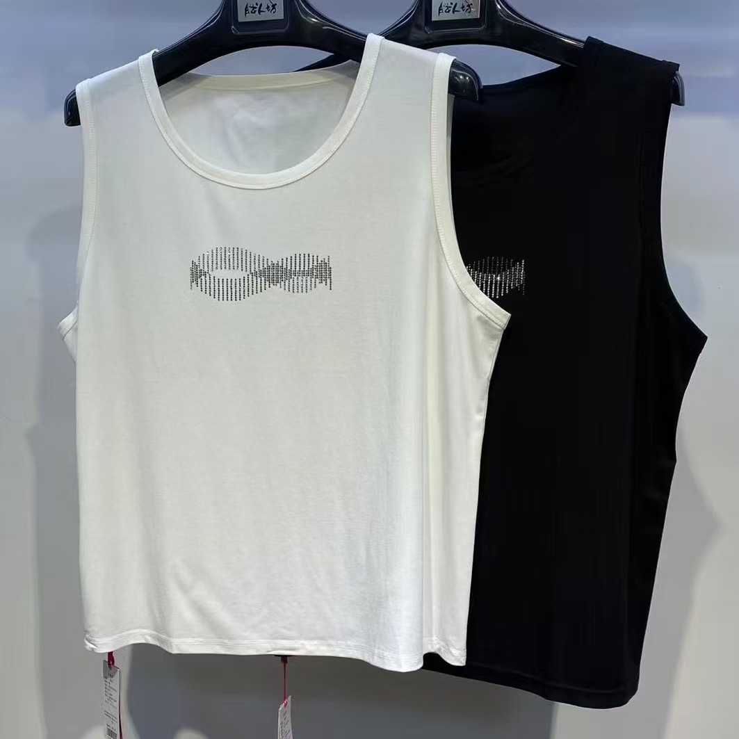 （N0）胖人坊大码大码女装钻饰针织打底背心3507 衣长66 120