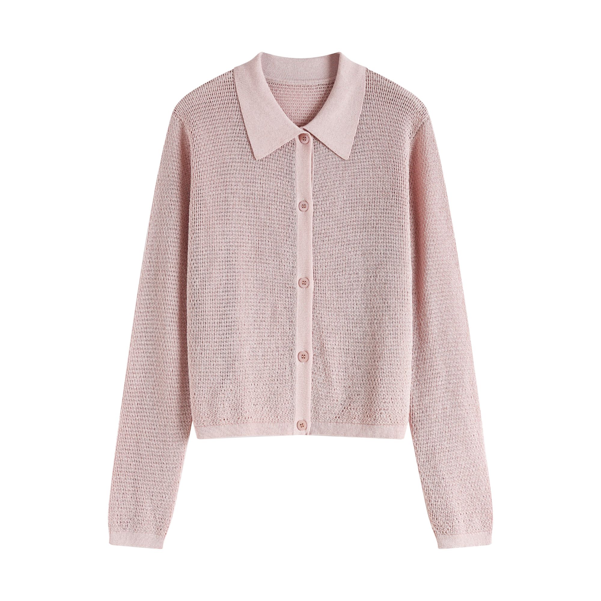 31163【深圳原创设计师】亚麻莱赛尔棉针织翻领长袖小衫1041