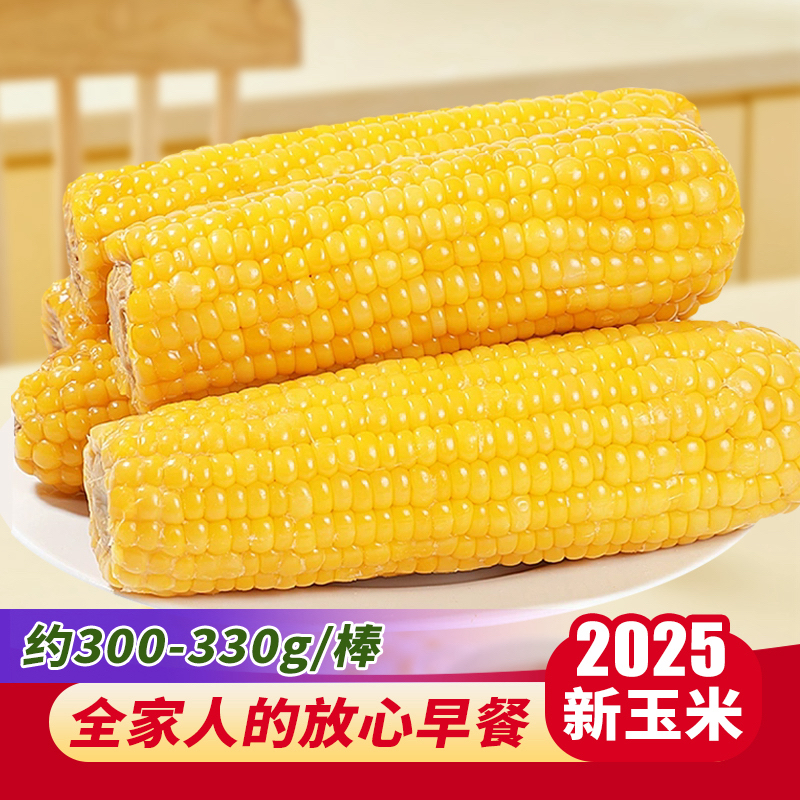 试吃4根】大棒7-8斤头茬黄糯玉米12根真空包装东北玉米包邮