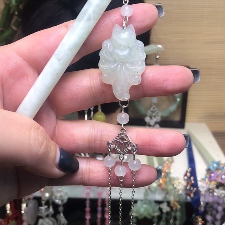 蛇纹石玉未镶嵌发簪