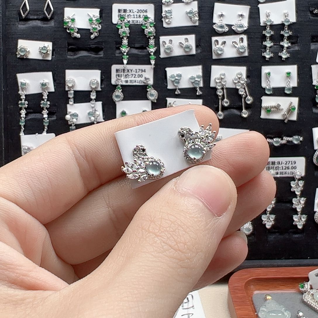 翡翠手链银S925镶嵌天然翡翠A货