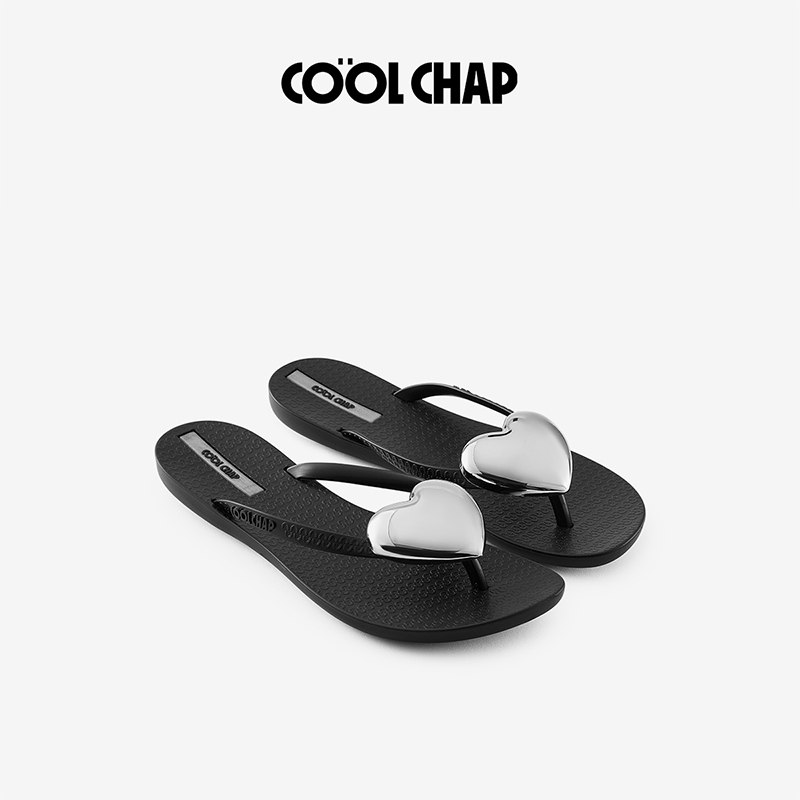 Coolchap嘭嘭爱心系列2025年春人字拖海边沙滩度假防滑夹脚人字拖