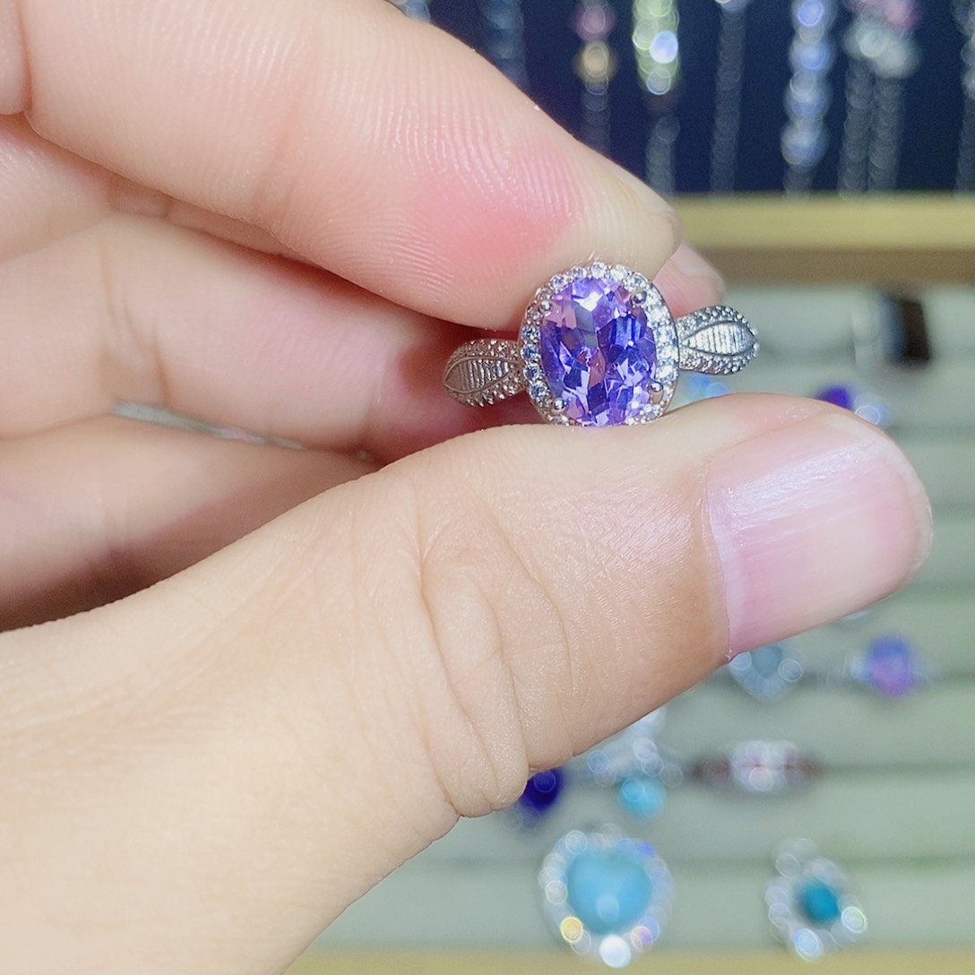 银S925镶嵌戒指紫晶