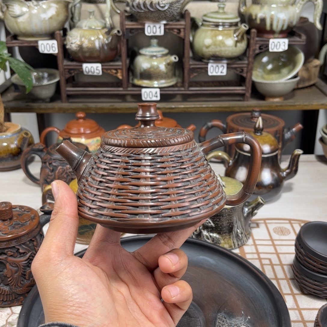 东***竹180cc满雕竹编壶全