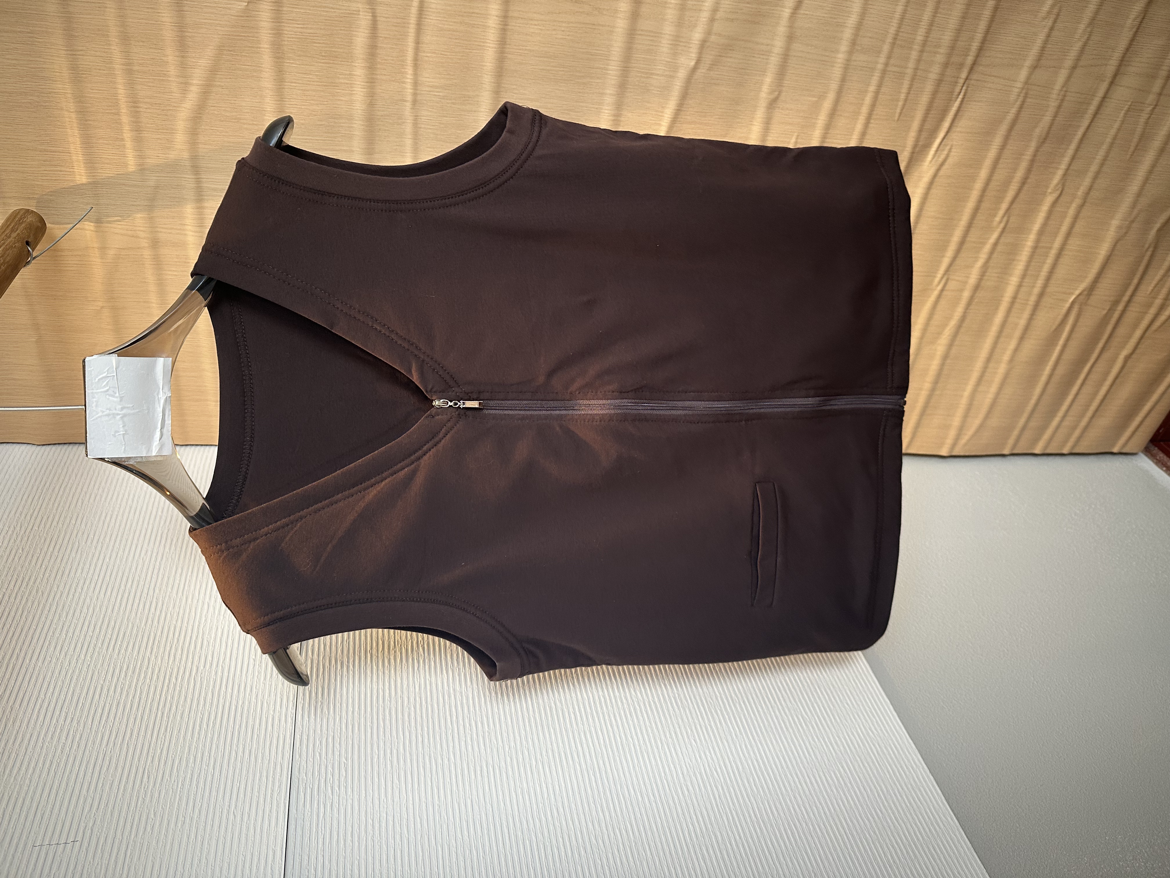 【非遗古法】【100桑蚕丝】男士桑蚕丝填充棉服打底衫拉链款 咖啡马甲