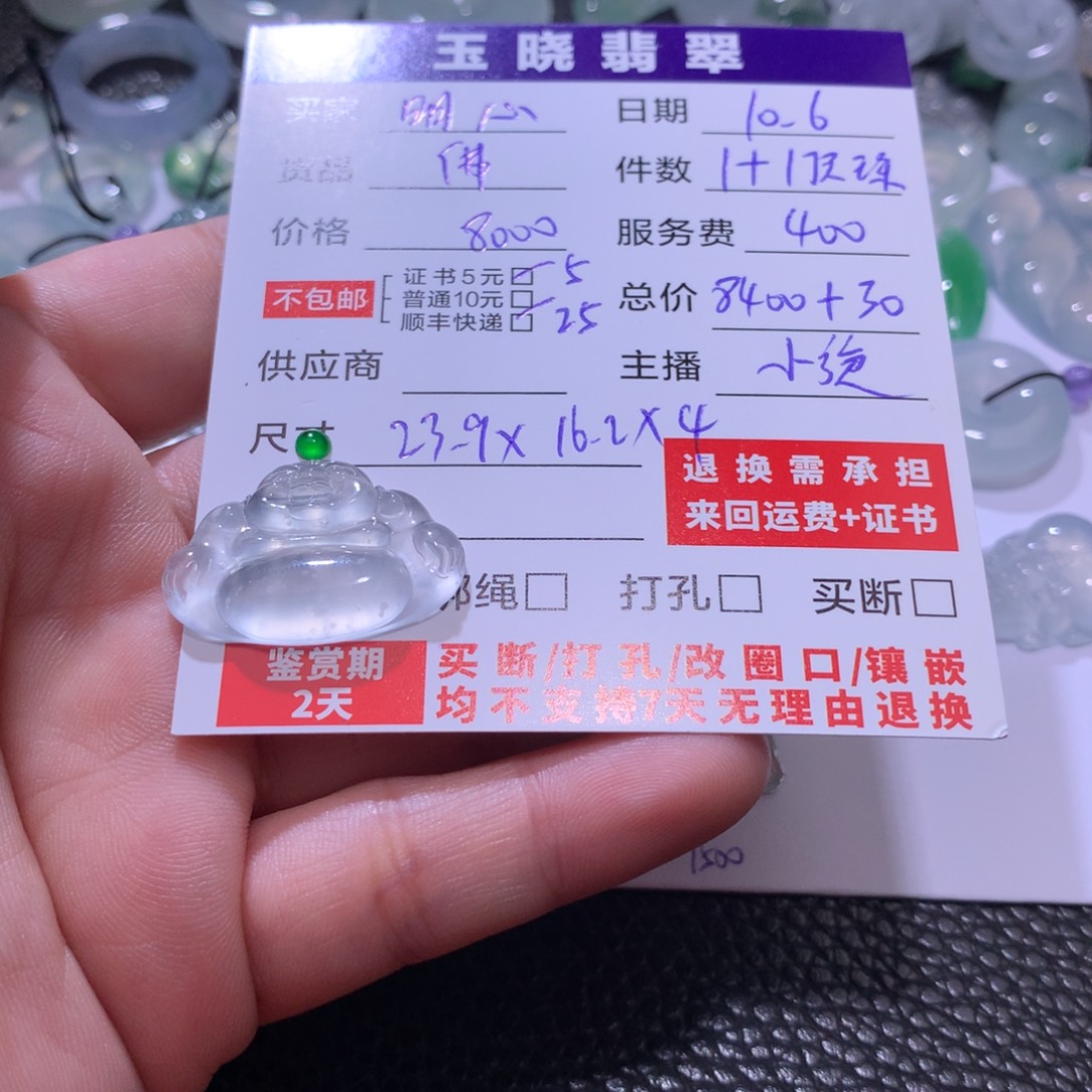 不***心翡翠未镶嵌颈饰佛