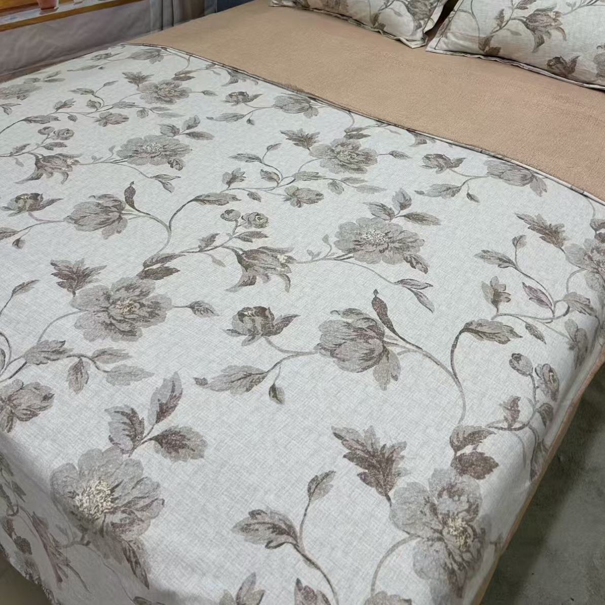 原麻皱皱纱，（秋意浓浓）2×2.4布料，免费加工，亲肤舒适柔软，-1