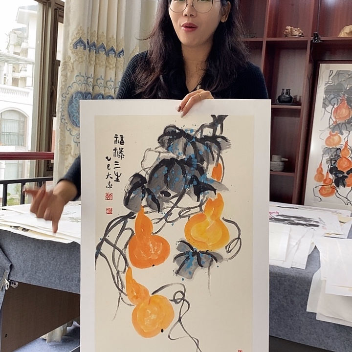 国画纯手绘国画写意作品42*63