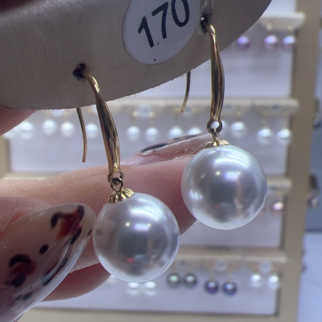 淡水珍珠耳饰18K金镶嵌