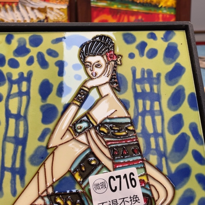 陶瓷秀***梁非遗手工，三彩瓷板画