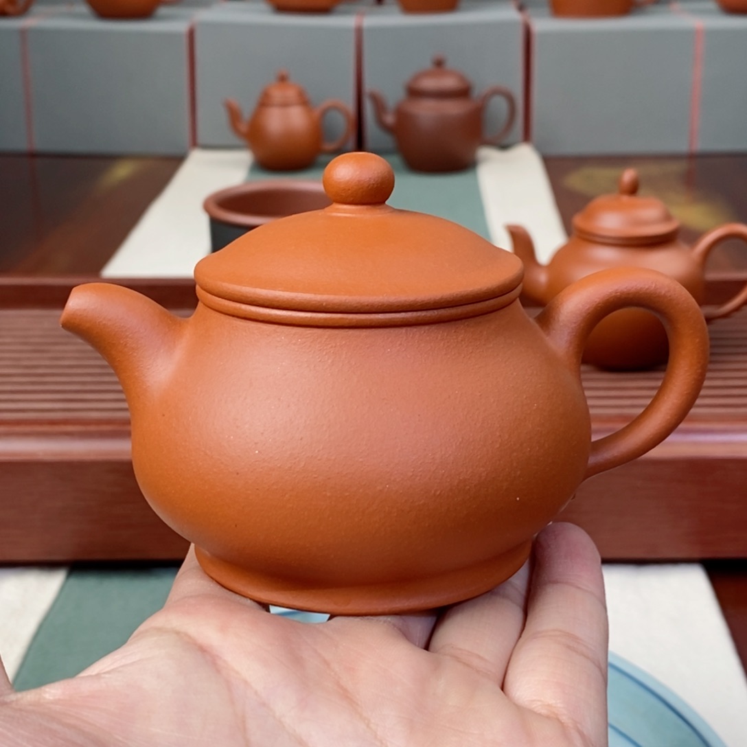 紫砂茶壶小红泥潘壶半手180毫升