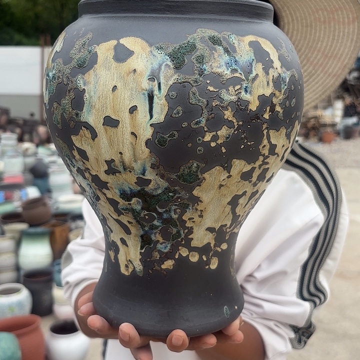 油画鱼尾一个口径16高度27
