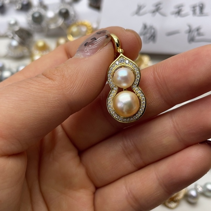 海水珍珠吊坠(不含链)银S925镶嵌