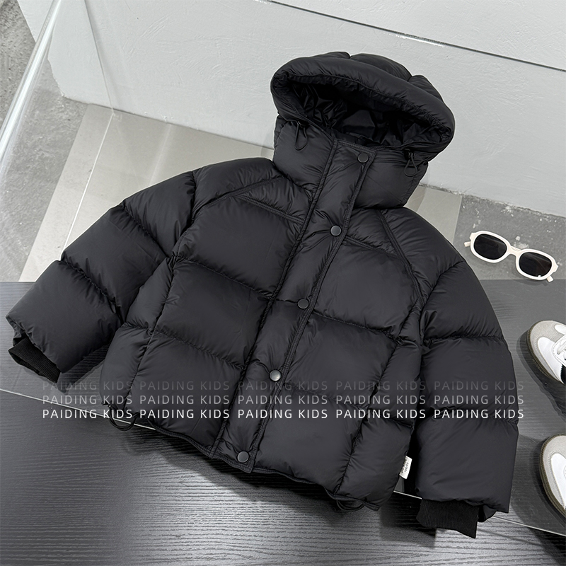 冬装儿童韩版时尚纯色格纹纹理纹理保暖厚款棉服HCXZ4806