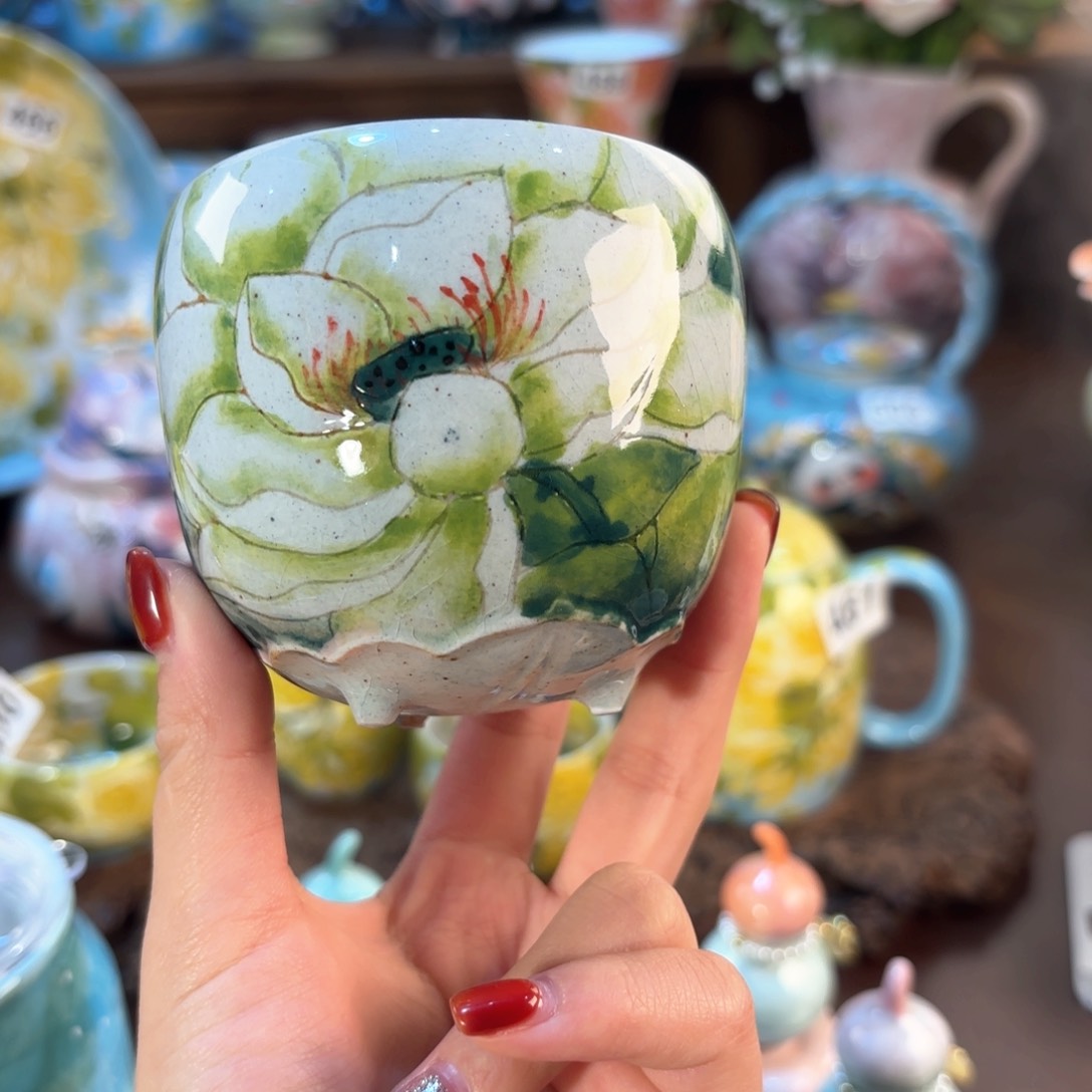 景德镇手绘高温釉下彩陶瓷茶具