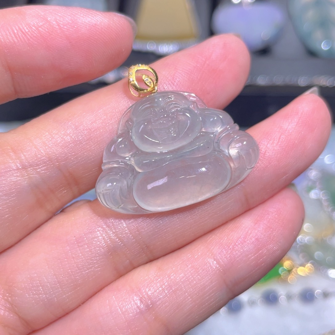 翡翠18K金镶嵌颈饰翡翠