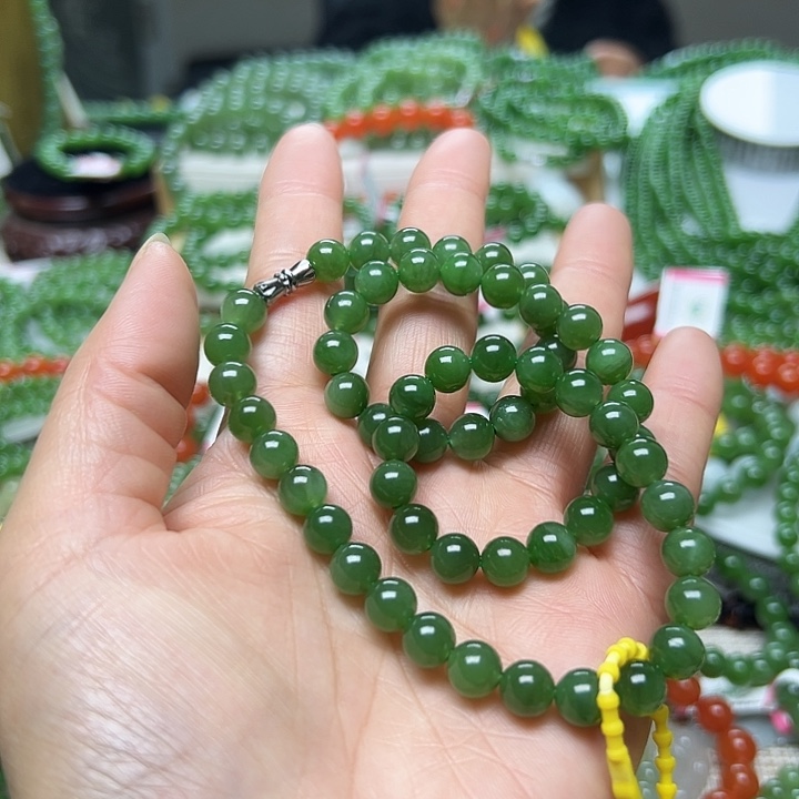 和田玉（碧玉）手链未镶嵌