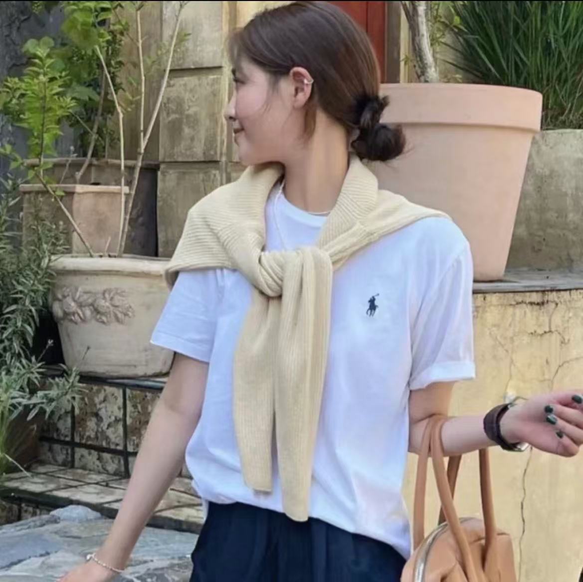 【玲姐专属】小马标高定刺绣T恤短袖男女同款夏季情侣百搭圆领潮流