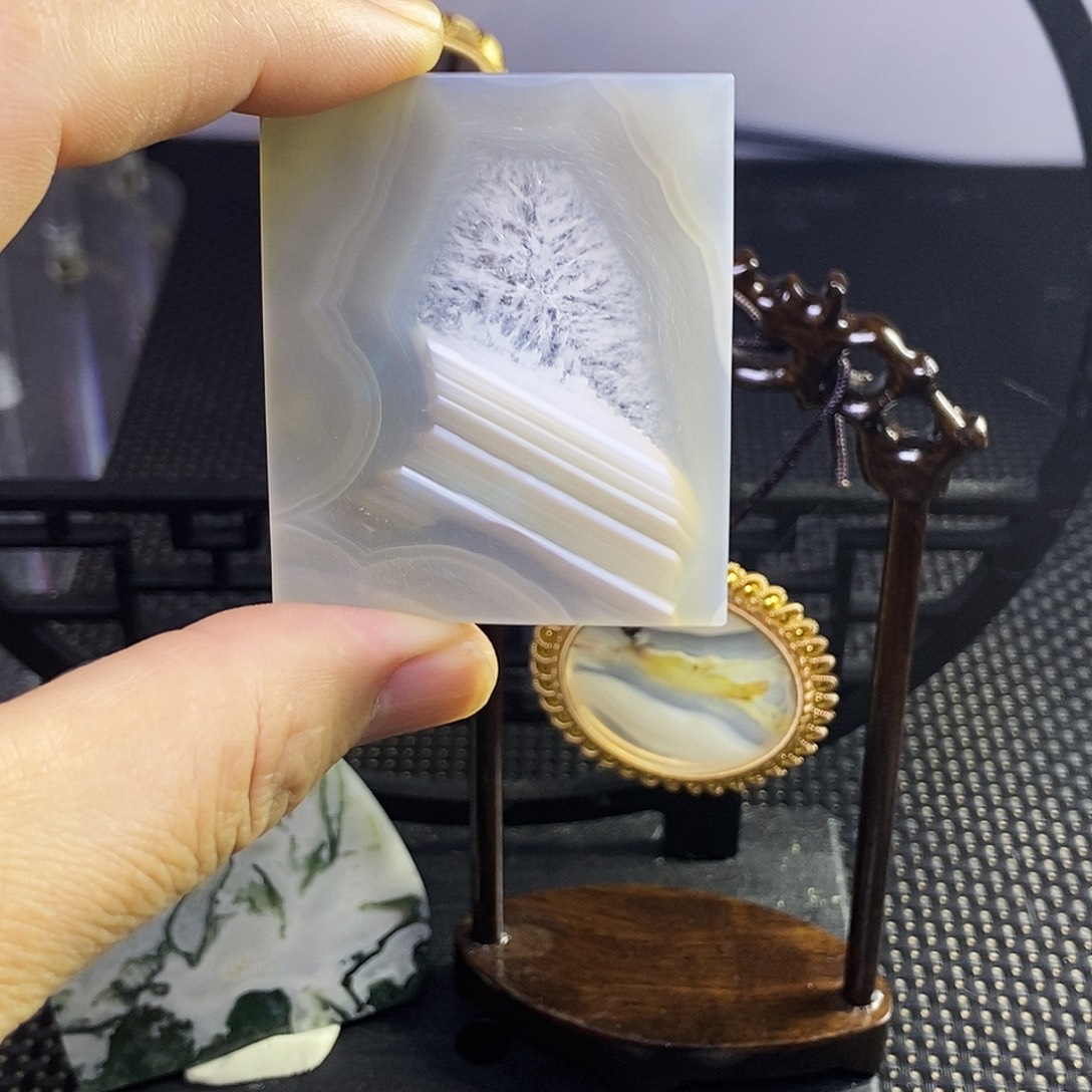 悟***旭合成碳硅石非金属时尚图纹画面石饰品