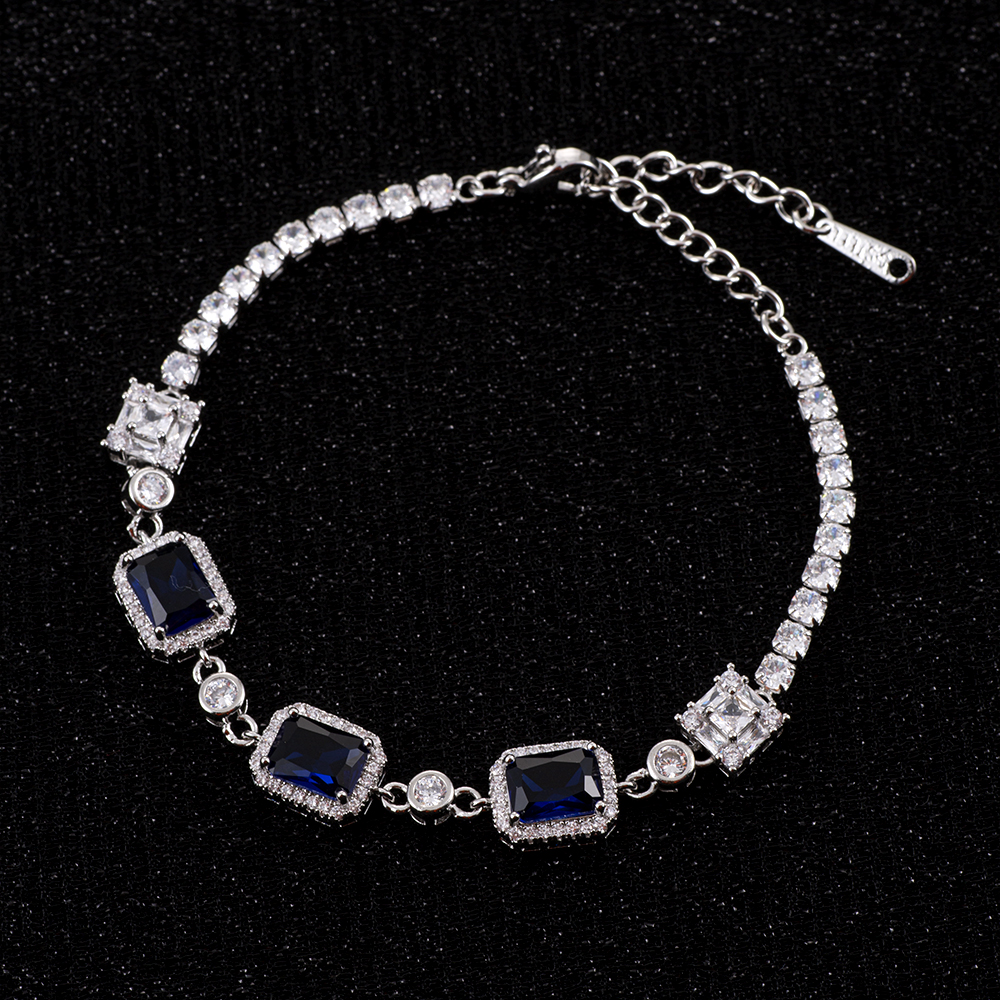 蓝宝石 s925银 绮罗叠翠 雾隐千山 手链 SB0012