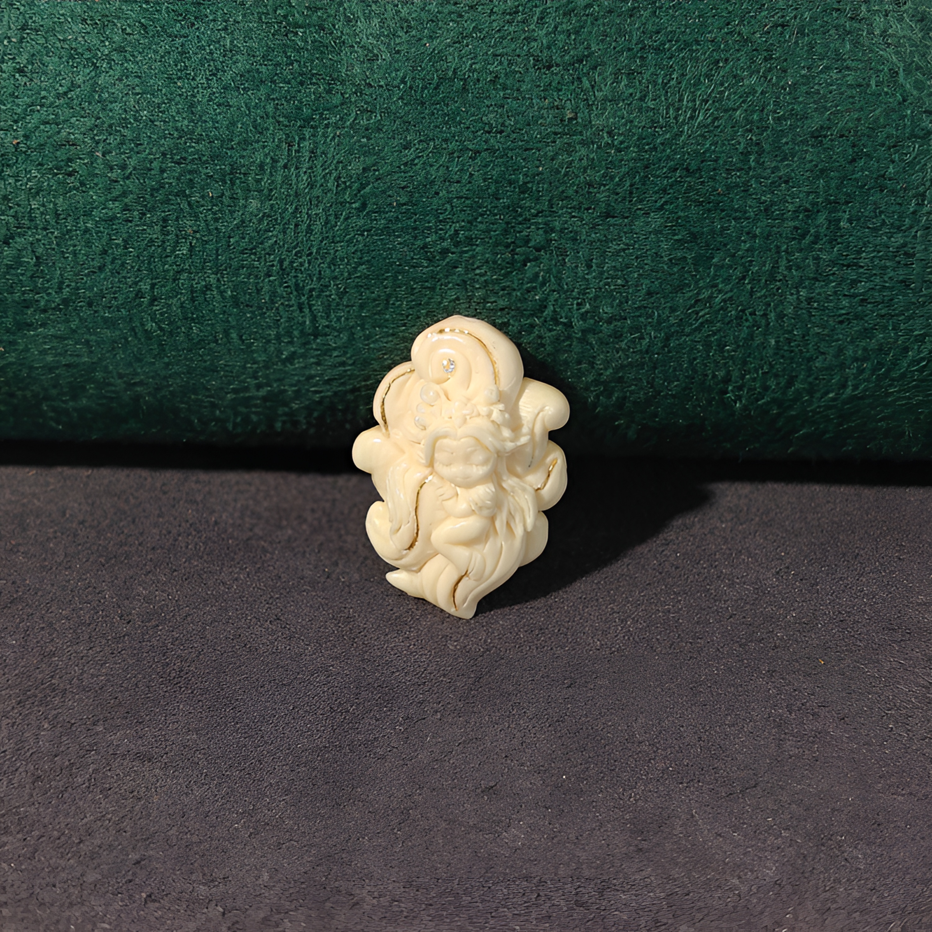 【百亿猛犸】严选天然猛犸象牙 雕刻 九尾狐狸 （22*15+*9）精品 DIY