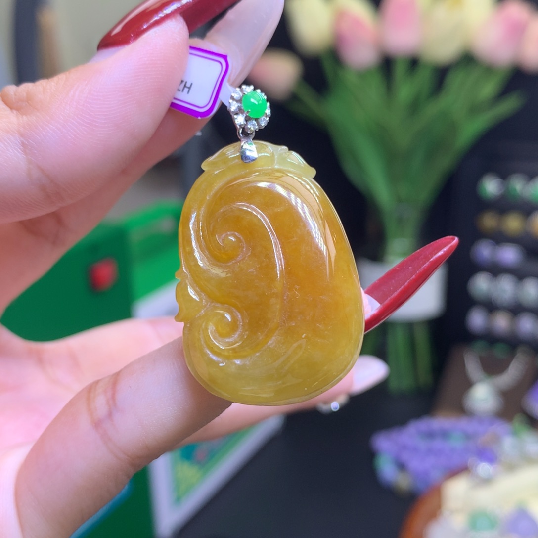 翡翠颈饰18K金镶嵌天然