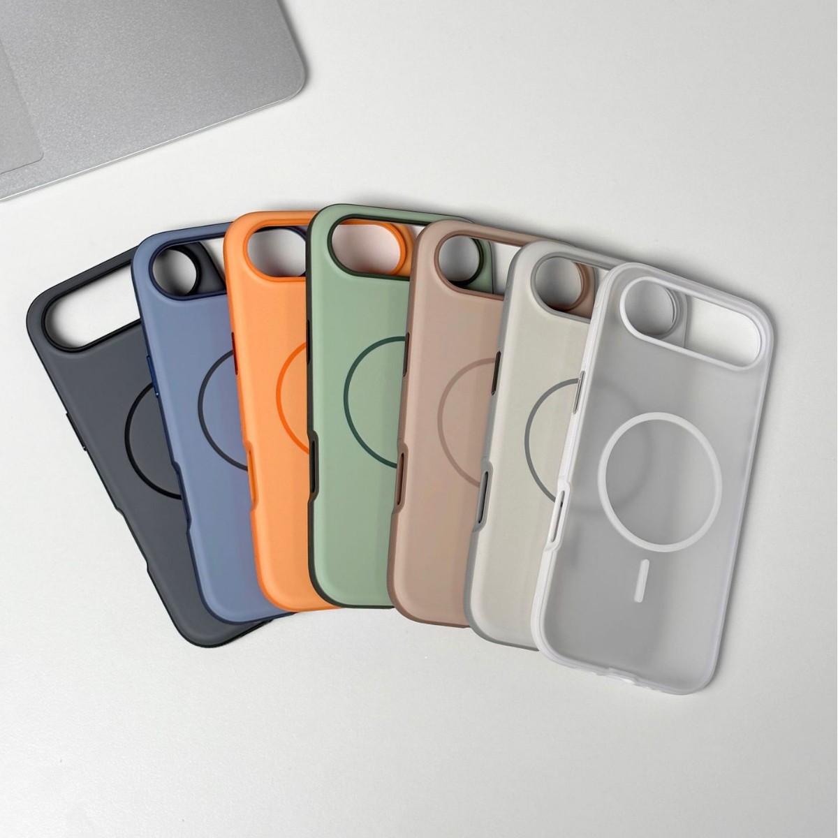 双色仿原磁环iPhone12-17保护套手机壳 纯色简约高级中性商务硬壳