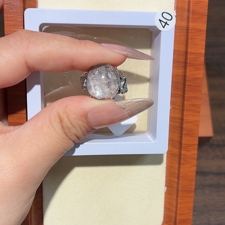 七***妈银S925镶嵌戒指水晶