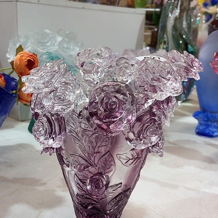 无铅玻璃琉璃花瓶高21口12