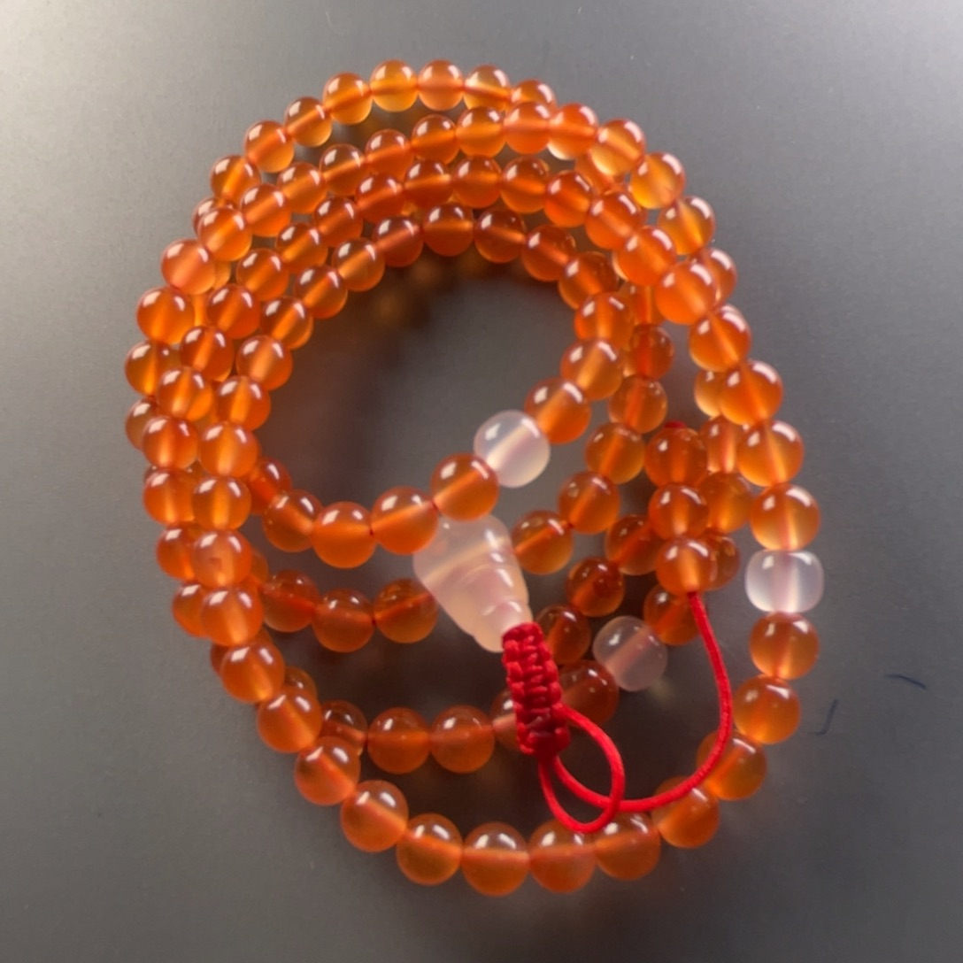 南红玛瑙保山天然原矿杨柳黄冰6.7mm多圈手链未镶嵌