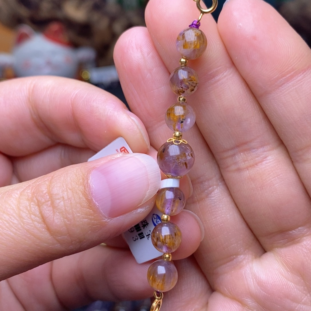 水晶A034极光金多多延长链未镶嵌