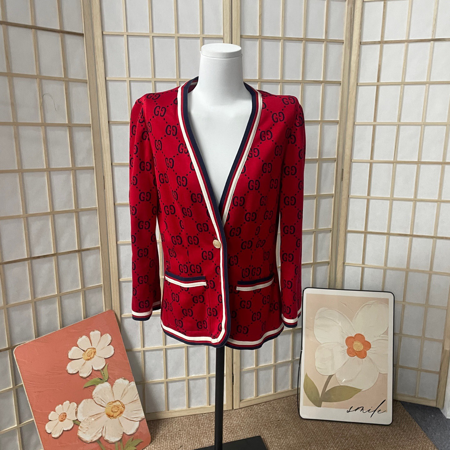 99新 GUCCI/古驰 A10710 Gucci 红色 开衫 99新 m码 