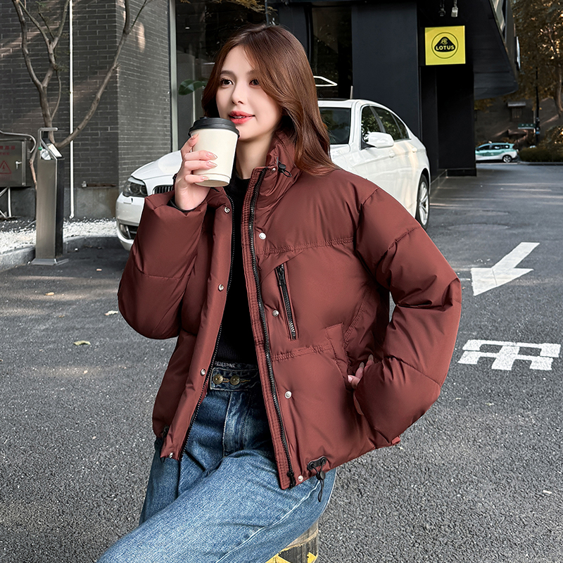 爆款2025新款秋冬小个子棉衣女短款立领面包服棉衣外套小棉袄