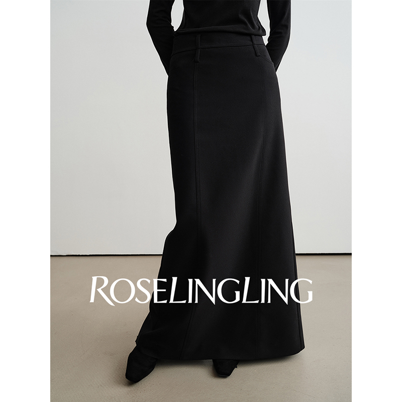 Roselingling自在率性定制菠萝纹TR简洁百搭气质A半裙长/短双版本