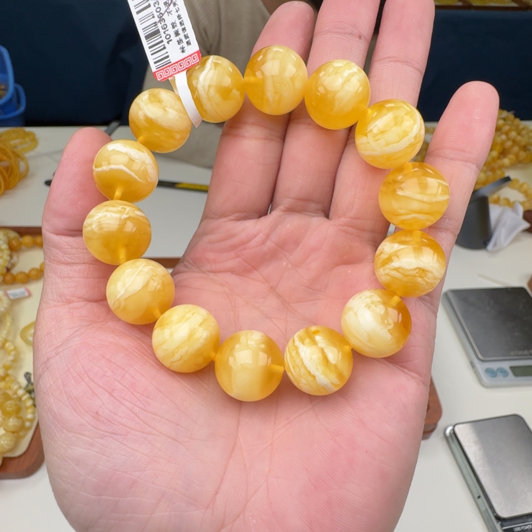 琥珀未镶嵌手链蜜蜡手串