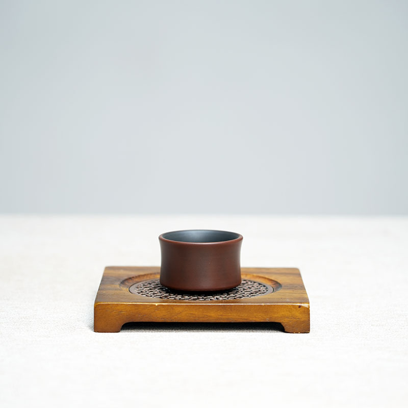  38号 红素杯 坭兴陶茶杯 红古铜 45CC 全手工杯子