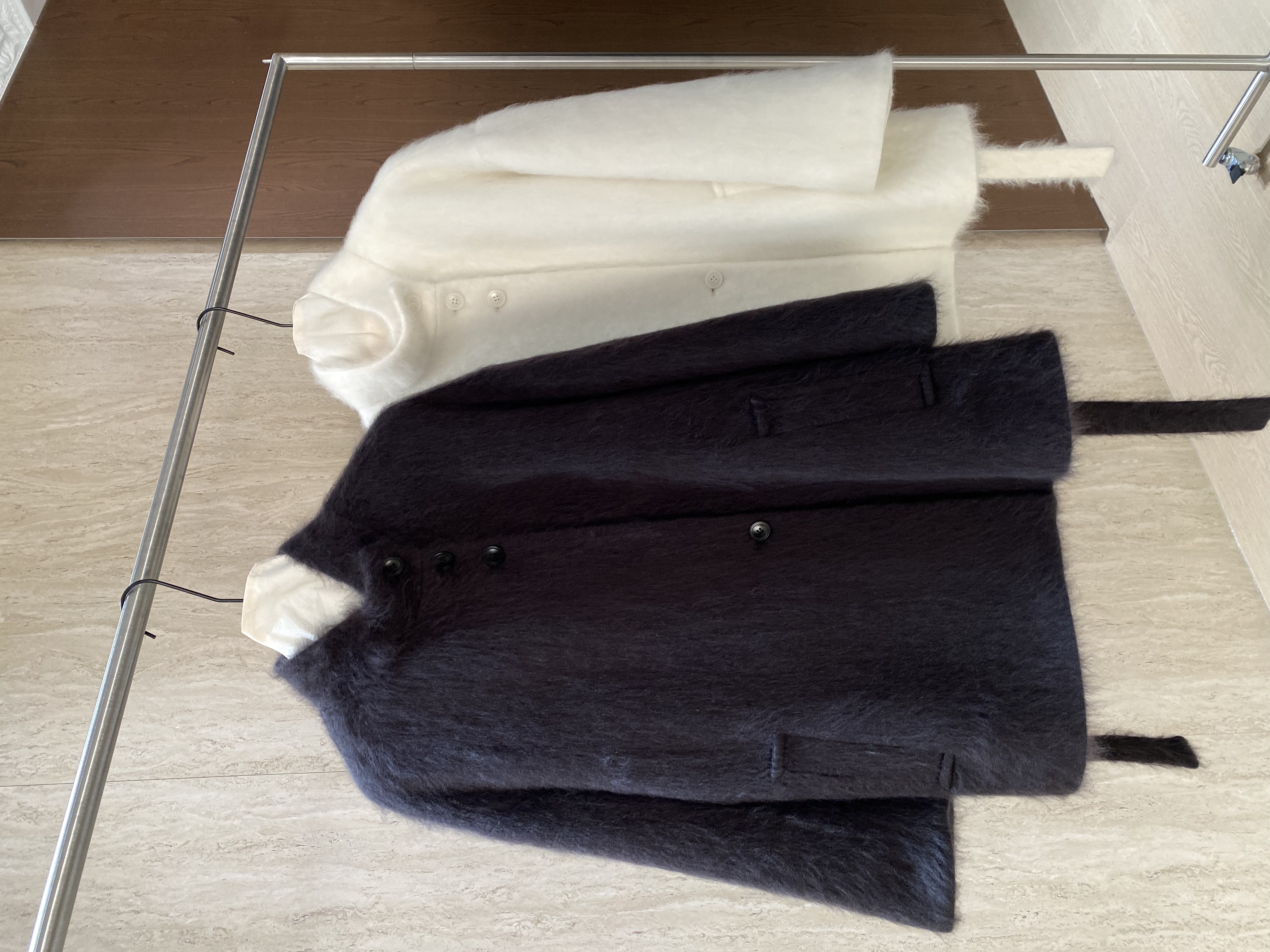 yuhee “伦敦午后” 高品质山羊绒经典简约小立领拉绒大衣1220-18