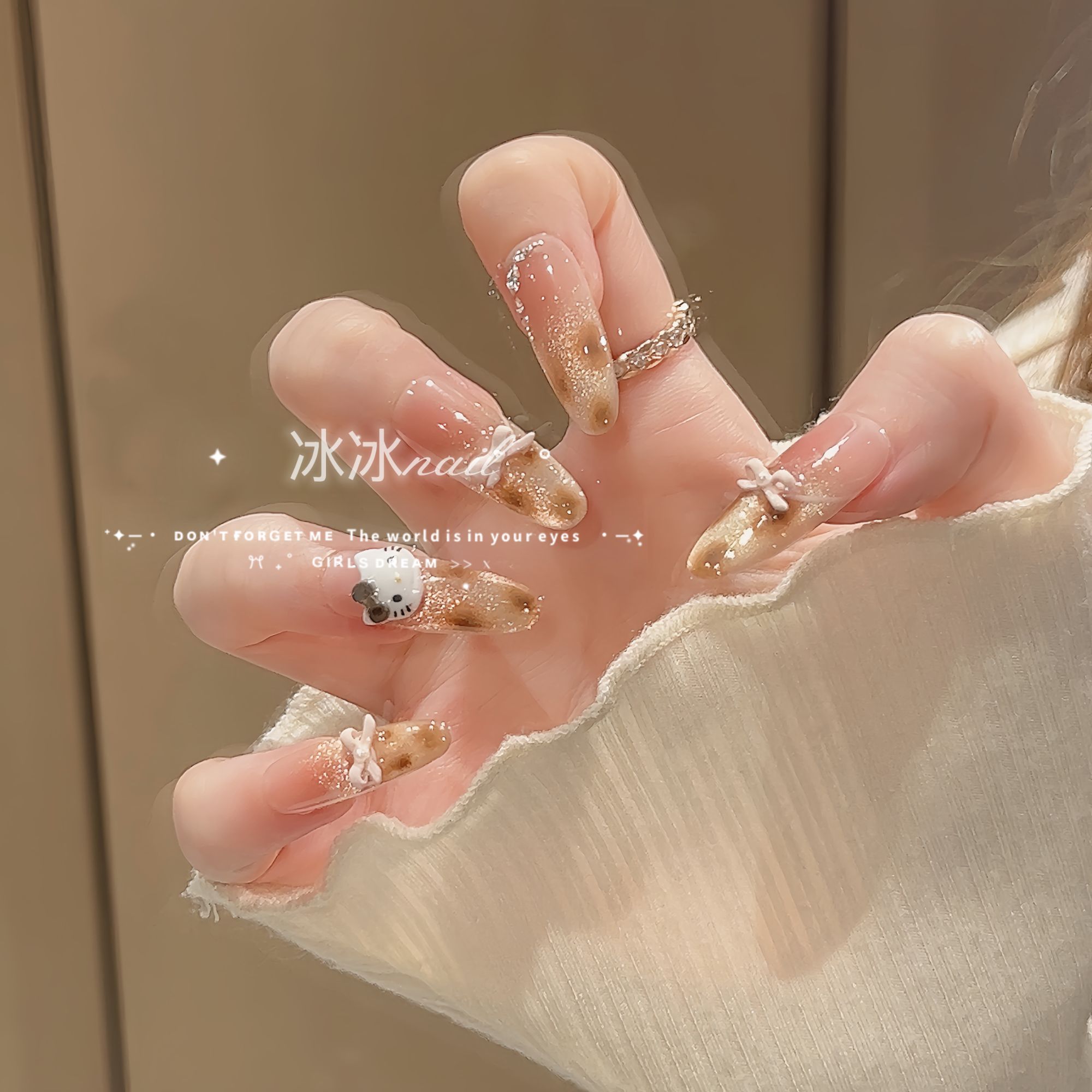 【玳瑁猫】气质豹纹纯欲猫眼纯手工可拆卸穿戴甲四季流行百搭10片装