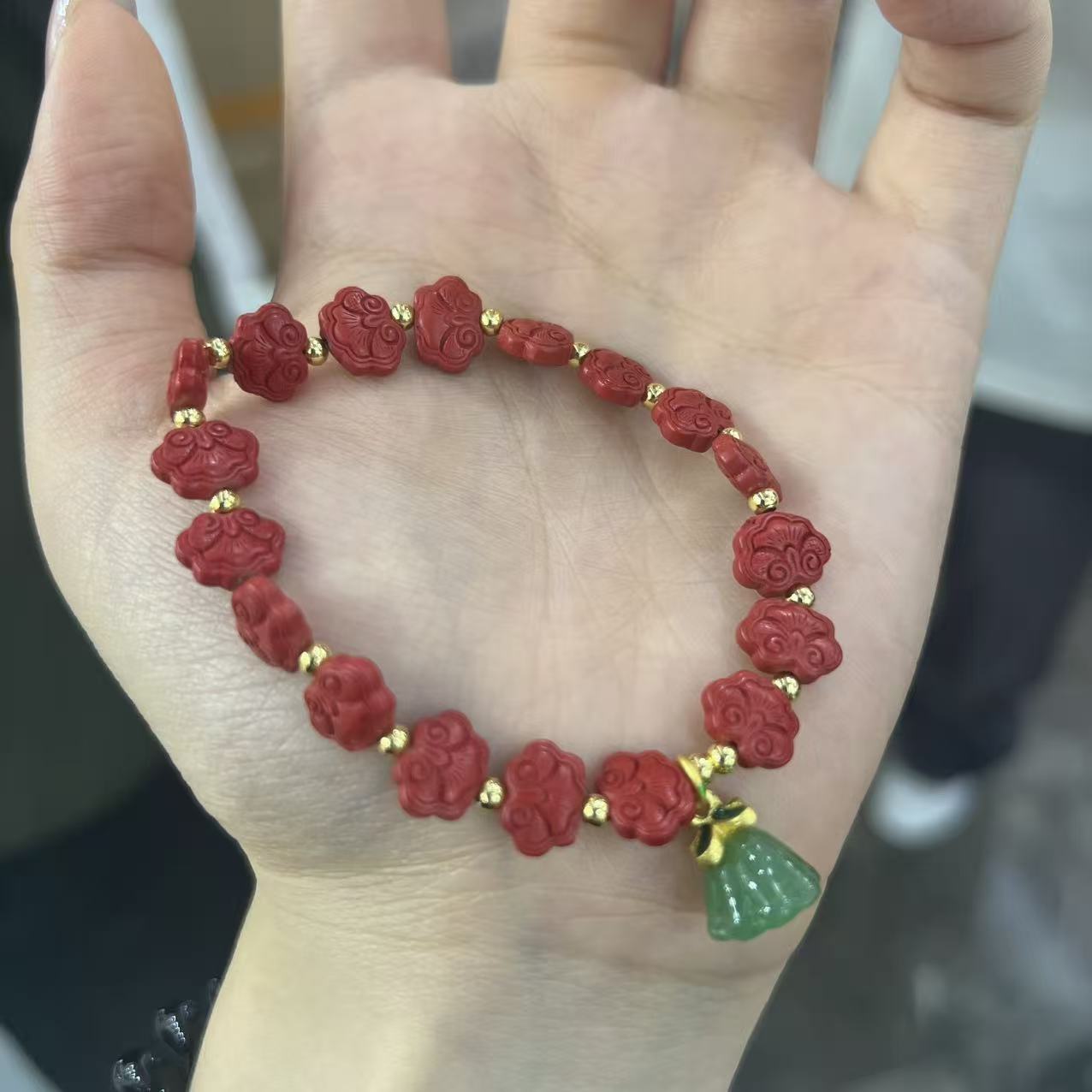 含辰砂工艺品【小宝珠宝】12 S100323-朱砂手串