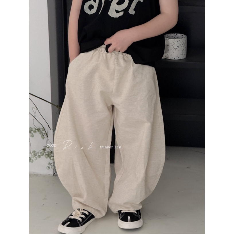 【特价No退换】【棉麻特定】2025夏棉麻轻薄弯刀休闲裤男女童1280