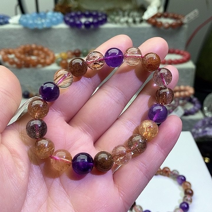 水晶手链未镶嵌梦*黑加仑9+