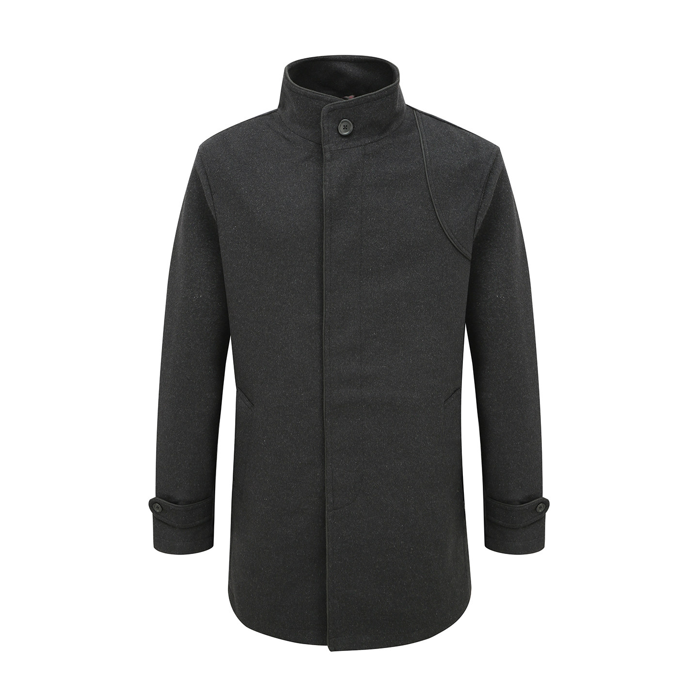 MY489美秋冬男式大衣直排扣保暖防风外套 深灰色