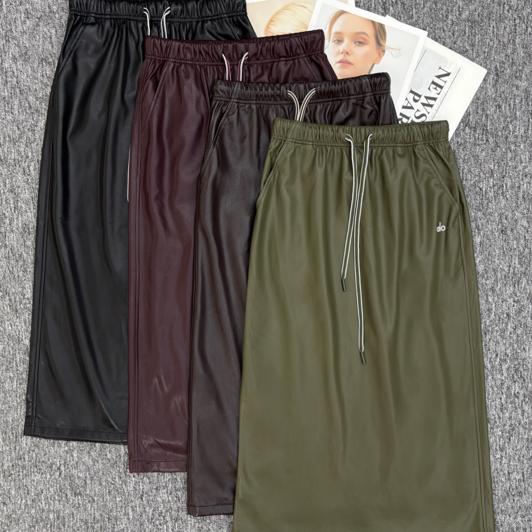 D50608夏季撞色松紧腰抽绳字母工装半身裙新款