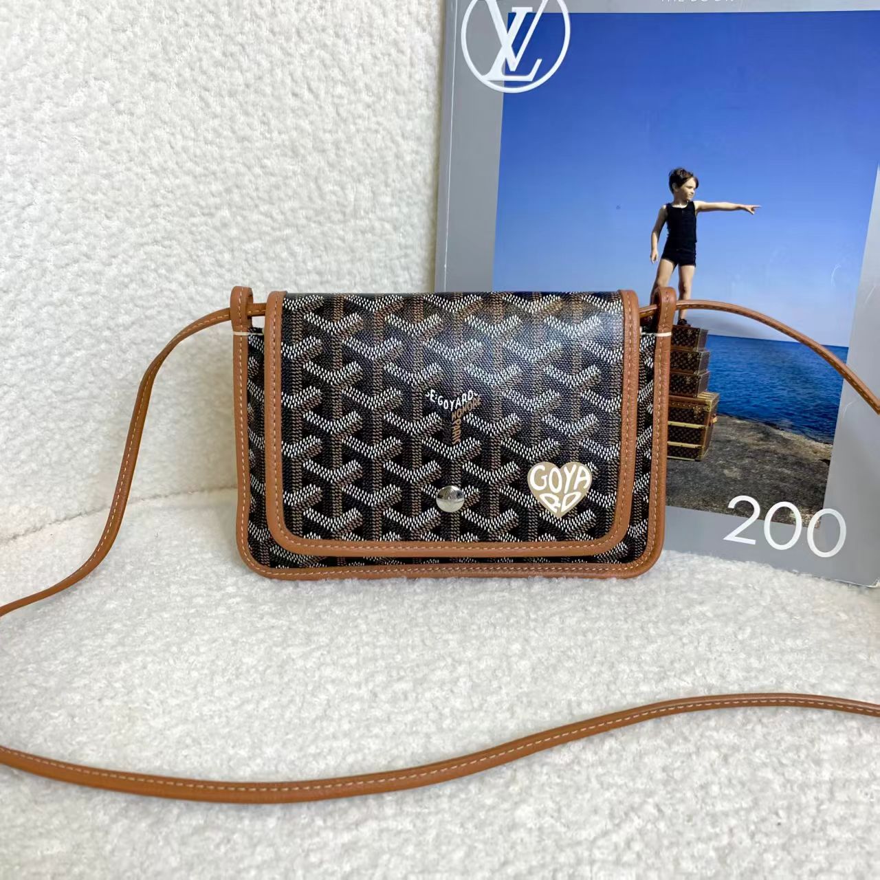 99新 Goyard 壹臻/棕色老花信封包 93166527