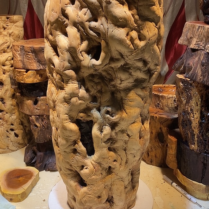 木天然老枣木墩子底座摆件