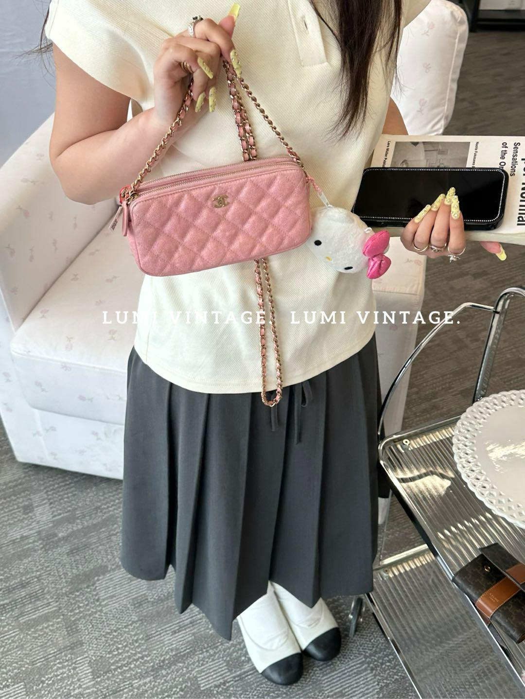 95新 Chanel/香奈儿 人鱼姬荔枝牛皮相机包88799719