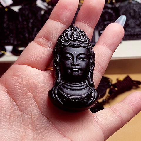 天然缅料A货观音首挂件078送珠链