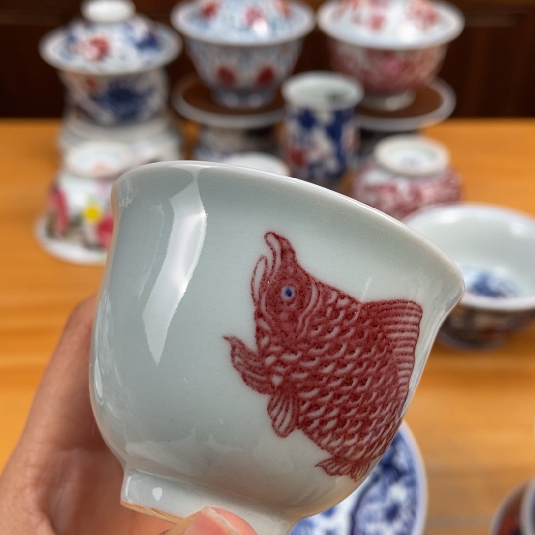 手绘现代茶具非古董